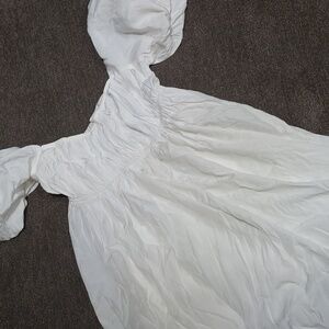 Mustard Seed White Peasant Dress Boho